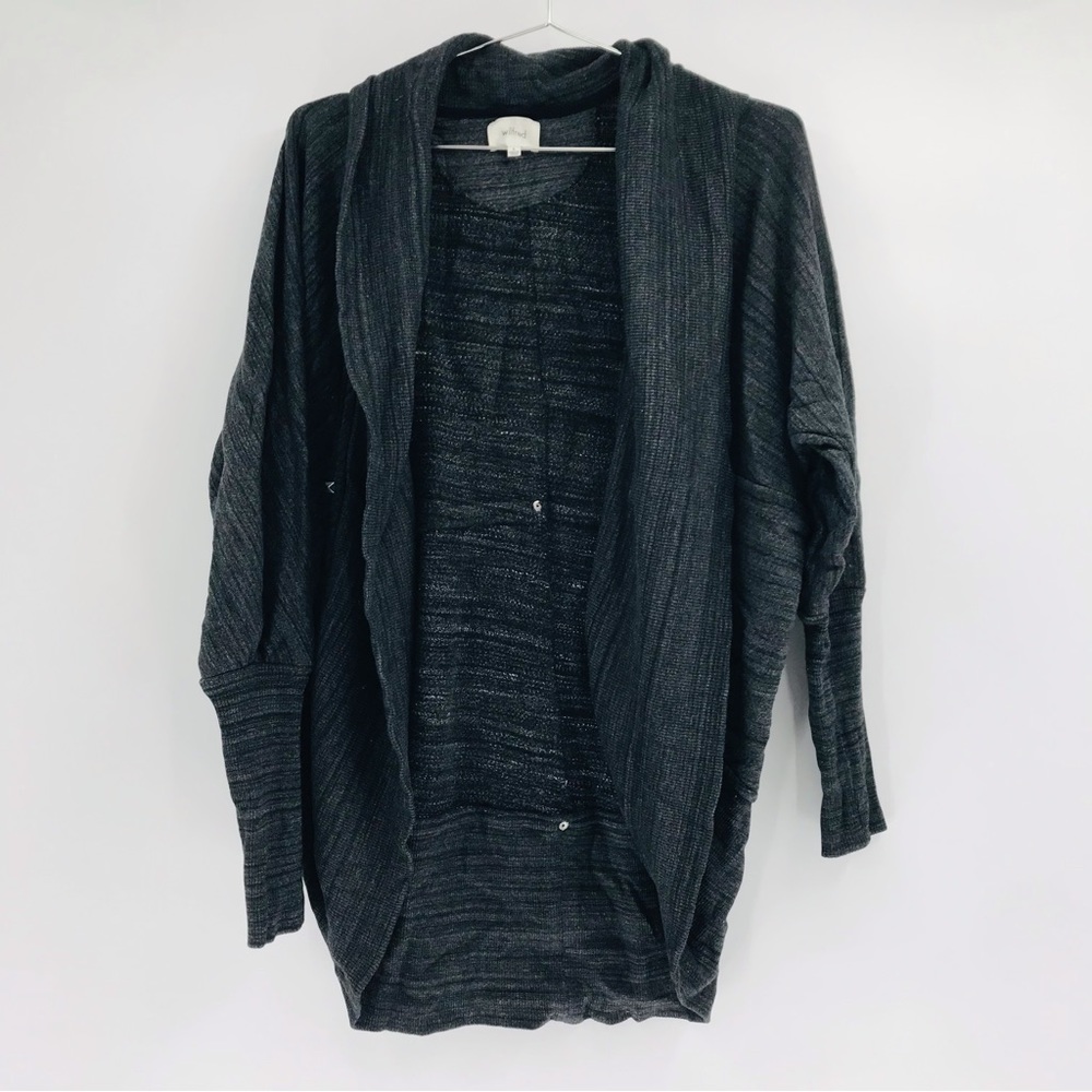 Wilfred Cardigan Diderot Open Front Marled Grey Size Small